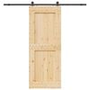 vidaXL Porta Scorrevole con Set Hardware 90x210 cm Legno Massello Pino