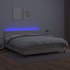 vidaXL Giroletto a Molle con Materasso e LED Crema 180x200 cm