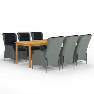 vidaXL Set da Pranzo da Giardino 7 pz Grigio Chiaro