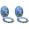 vidaXL Sedile per toilette con chiusura morbida 2 pz Blu 44 x 38 cm
