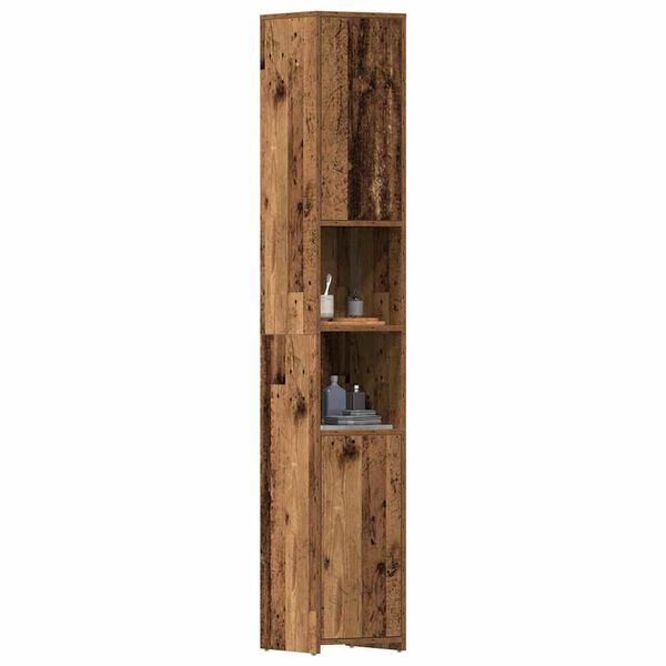 vidaXL Mobile da Bagno Legno Antico 30x30x183,5 cm in Legno tecnico