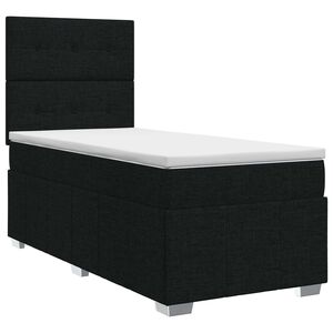 vidaXL Letto box spring con materasso Nero 80 x 200 cm Tessuto