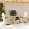 vidaXL Set da Pranzo da Giardino 3 pz con Cuscini Beige in Polyrattan