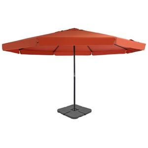 vidaXL Ombrellone da Giardino con Base Portatile Terracotta