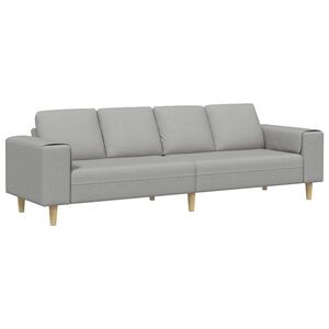 vidaXL Divano per Soggiorno Grigio Nuvola 250 x 77 x 76 cm Poliestere