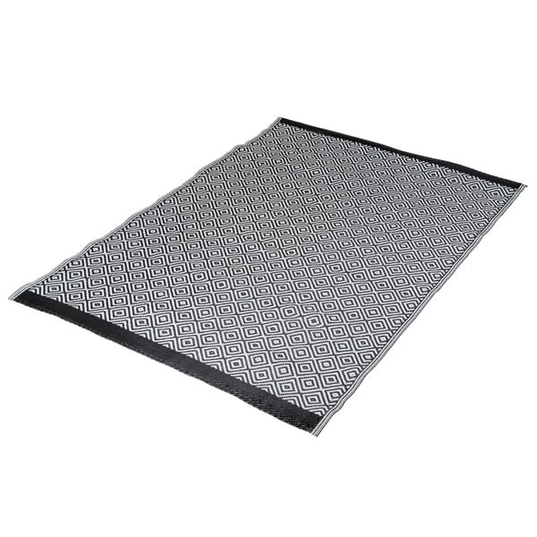 Bo-Camp Tappeto da Esterno Chill mat Beach 1,8x1,2 m Nero e Bianco