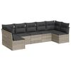 vidaXL Set Divani da Giardino 7pz con Cuscini Grigio Chiaro Polyrattan