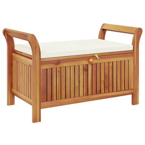 vidaXL Panca Portaoggetti Giardino Cuscino 91 cm Legno Massello Acacia