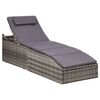 vidaXL Lettino Prendisole con Cuscino in Polyrattan Grigio