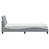 vidaXL Letto con Materasso Hanko Grigio Chiaro 100x200 cm in Tessuto