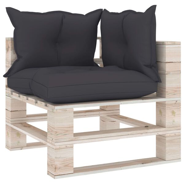 vidaXL Salotto da Giardino in Pallet 9 pz e Cuscini in Legno di Pino