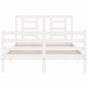 vidaXL Giroletto con Testiera Bianco Small Double Legno Massello
