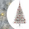vidaXL Albero di Natale artificiale con luci integrate Argento 120 cm
