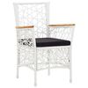vidaXL Set da Pranzo da Giardino 7 pz in Polyrattan Bianco