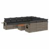 vidaXL Set Divani da Giardino 11 pz con Cuscini in Polyrattan Grigio