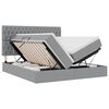 vidaXL Letto con contenitore LED e materasso Grigio Chiaro