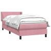 vidaXL Giroletto a Molle con Materasso Rosa 100x220 cm in Velluto