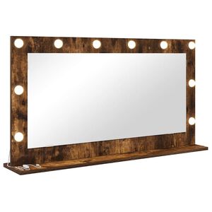 vidaXL Specchio da Vanit&agrave; Rovere fum&eacute; 100 x 55 x 18 cm Rettangolare