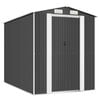vidaXL Capanno da Giardino Antracite 192x274x223 cm in Acciaio Zincato