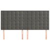 vidaXL Testiera Grigio Scuro 180x5x118/128 cm Velluto