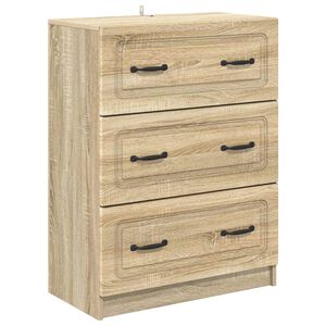 vidaXL Mobile con Cassetti Rovere Sonoma 66 x 34,5 x 87 cm