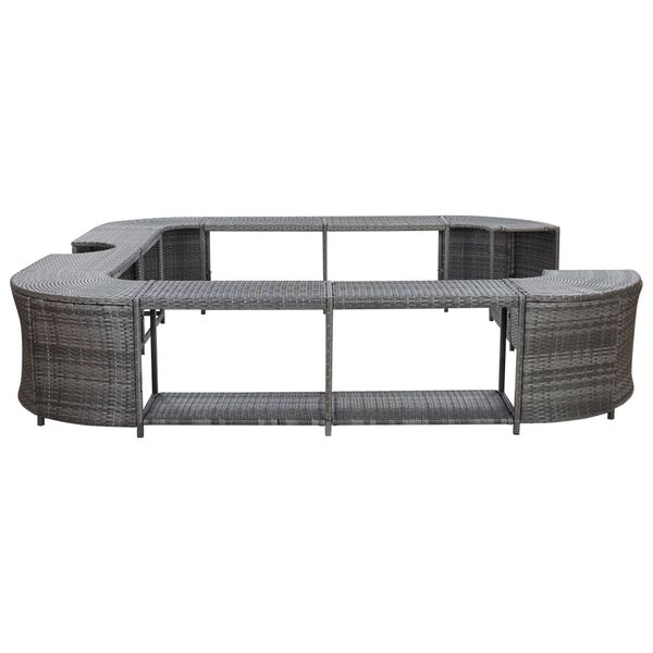 vidaXL Bordo Spa Quadrato Grigio 268 x 268 x 55 cm in Polyrattan
