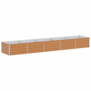vidaXL Letto Rialzato Giardino 400x80x45 cm in Acciaio Zincato Argento
