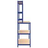 vidaXL Tavolo Lavoro 5 Ripiani Blu in Acciaio e Legno Multistrato