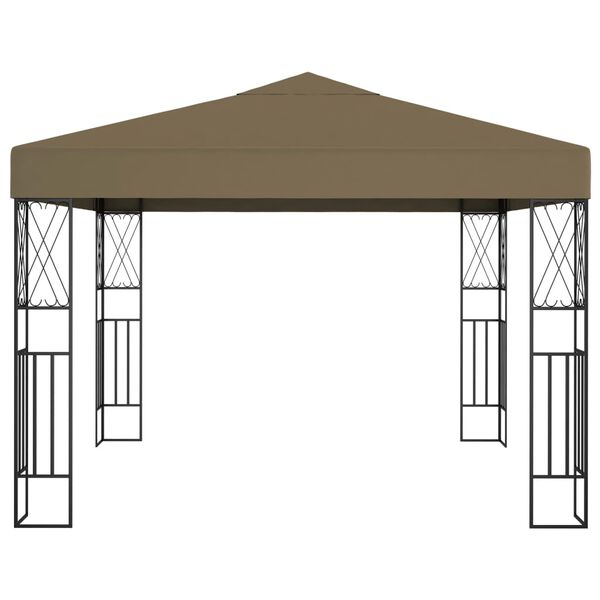 vidaXL Gazebo con Luci a Stringa LED 3x3 m in Tessuto Grigio Talpa