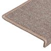 vidaXL Tappetini per scale 30 pz 65x21x4 cm Marrone chiaro Bordo rettangolare