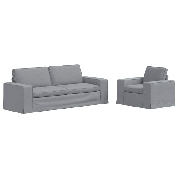 vidaXL Divano 2 pcs Grigio chiaro