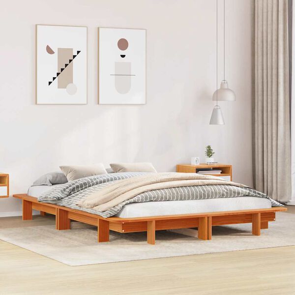 vidaXL Letto senza Materasso Marrone Cera 120x190 cm in Legno di Pino