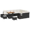 vidaXL Set Divano da Giardino 12 pz 11-Numero di posti Nero