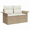 vidaXL Set Divano da Giardino con cuscino 7 pcs Beige polyrattan
