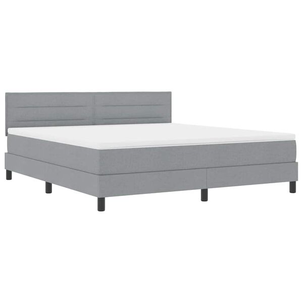 vidaXL Letto a molle con materasso Grigio chiaro 180 x 200 cm Tessuto