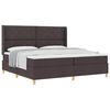 vidaXL Letto a molle con testiera Marrone Scuro 200 x 200 cm Tessuto