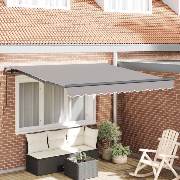 vidaXL Tenda Retrattile Grigio chiaro 350 x 250 cm