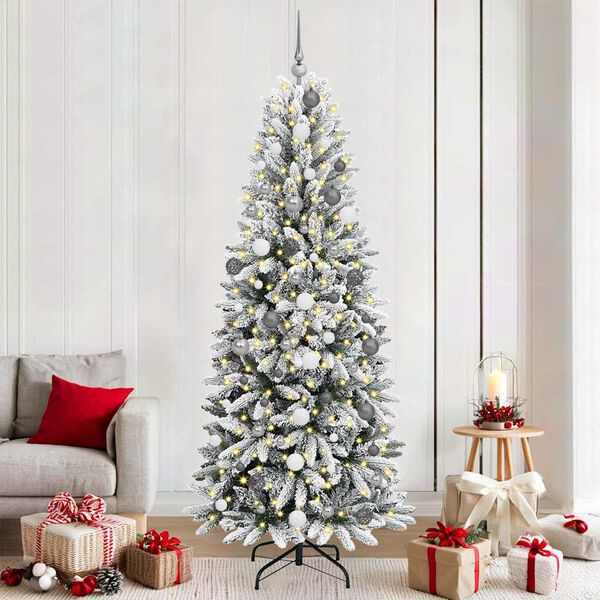 vidaXL Albero di Natale artificiale con 300 LED Bianco 210 cm
