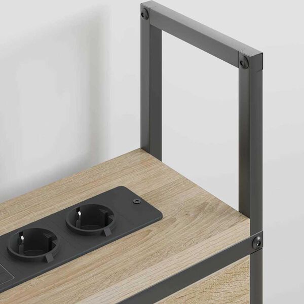 vidaXL Testiera con Stazione di Carica e Storage rovere sonoma