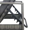 vidaXL Lettino Prendisole con Braccioli in Polyrattan Grigio