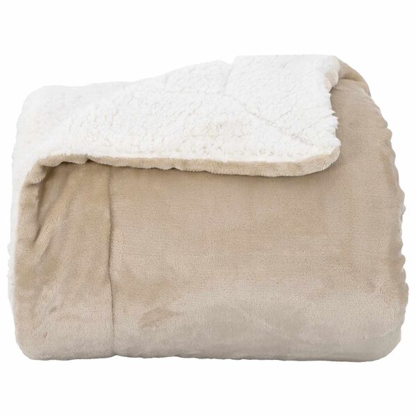 vidaXL Coperta Beige 150 x 200 cm Panno