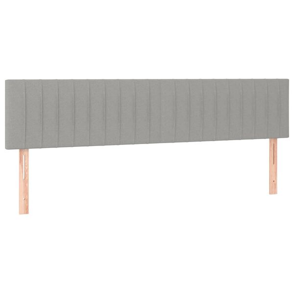 vidaXL Testiera Grigio Chiaro 200x5x78/88 cm in Tessuto