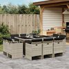vidaXL Set Pranzo Giardino 11pz con Cuscini Grigio Chiaro Polyrattan