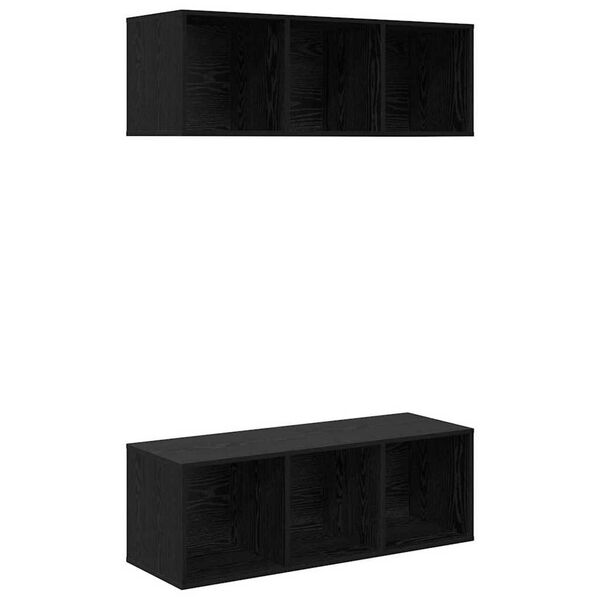 vidaXL Set mobile TV 2 pcs Rovere Nero 37 x 37 x 107 cm