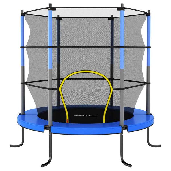 vidaXL Set Trampolino con Rete di Sicurezza Rotondo 140x160 cm Blue