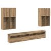 vidaXL Set Mobile TV a Muro con Luci LED 7 pz rovere artigianale