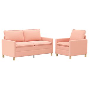 vidaXL Set di divani 2 pz Rosa Tessuto