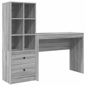 vidaXL Scrivania Grigio Sonoma 145,5 x 40 x 127 cm 2 pz