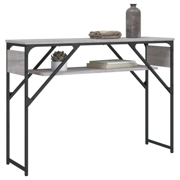 vidaXL Tavolo Consolle Ripiano Grigio Sonoma 105x30x75cm Multistrato