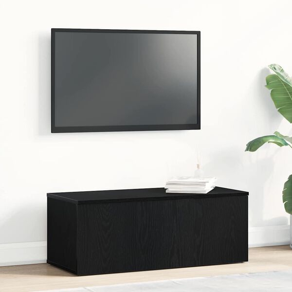 vidaXL Mobile TV Rovere Nero 80x34x30 cm Legno multistrato